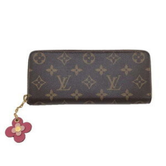 Louis Vuitton Clemence Portefeuille Flower Monogram Brown Pink - Picture 1 of 7